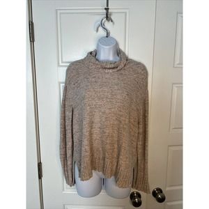 Knox Rose Soft Pink and Gray Knit Cowl Neck Hi-Lo Sweater Women’s Size L